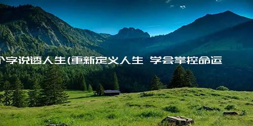 12个字说透人生(重新定义人生 学会掌控命运)